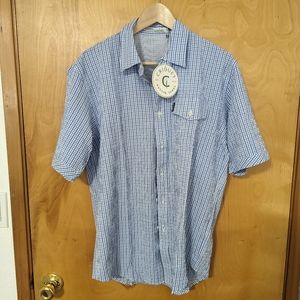 Criquet Dockside Vented Shirt Blue Checked